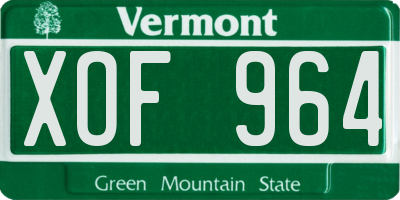 VT license plate XOF964