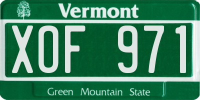 VT license plate XOF971