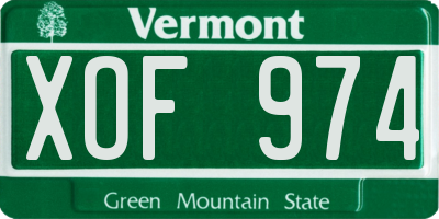 VT license plate XOF974