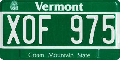 VT license plate XOF975