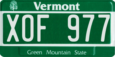 VT license plate XOF977