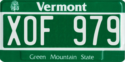 VT license plate XOF979