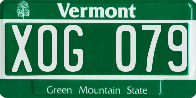 VT license plate XOG079
