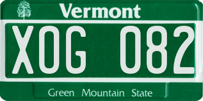 VT license plate XOG082