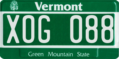 VT license plate XOG088