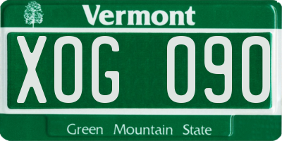 VT license plate XOG090