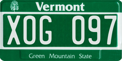 VT license plate XOG097
