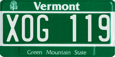 VT license plate XOG119