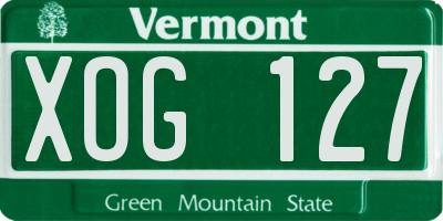 VT license plate XOG127