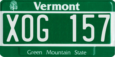 VT license plate XOG157