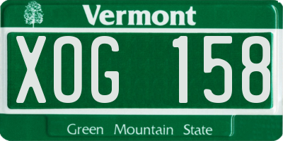 VT license plate XOG158