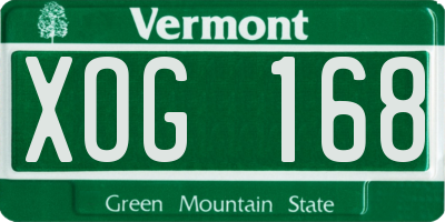 VT license plate XOG168