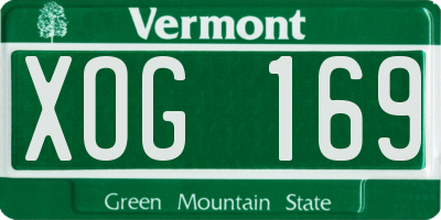 VT license plate XOG169