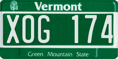 VT license plate XOG174