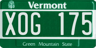 VT license plate XOG175