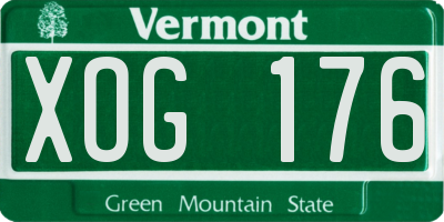 VT license plate XOG176