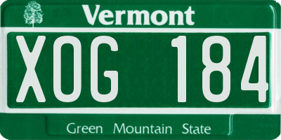 VT license plate XOG184