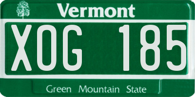 VT license plate XOG185