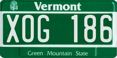 VT license plate XOG186