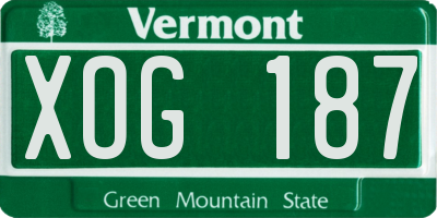 VT license plate XOG187