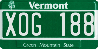 VT license plate XOG188