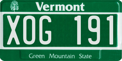 VT license plate XOG191
