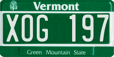 VT license plate XOG197