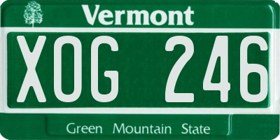 VT license plate XOG246