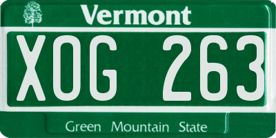 VT license plate XOG263