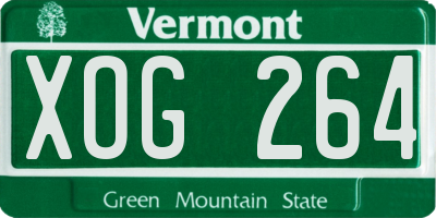 VT license plate XOG264