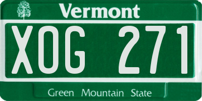 VT license plate XOG271