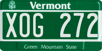 VT license plate XOG272