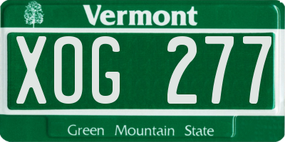 VT license plate XOG277