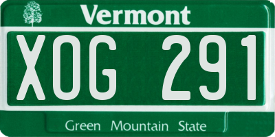 VT license plate XOG291
