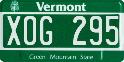 VT license plate XOG295