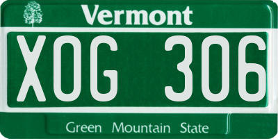 VT license plate XOG306