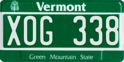 VT license plate XOG338