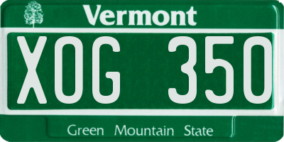VT license plate XOG350