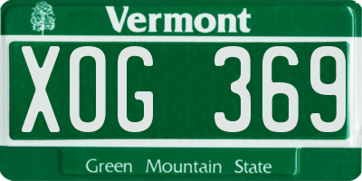 VT license plate XOG369