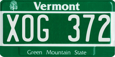 VT license plate XOG372