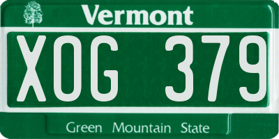 VT license plate XOG379