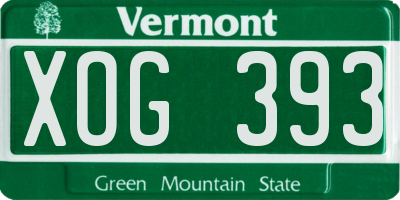 VT license plate XOG393
