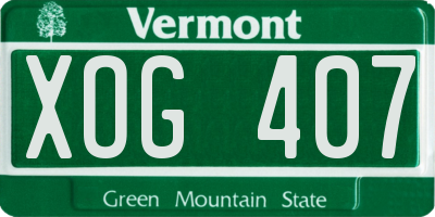 VT license plate XOG407