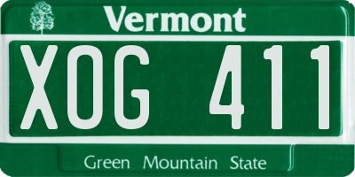 VT license plate XOG411