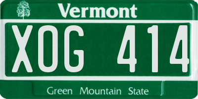 VT license plate XOG414