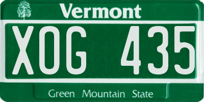 VT license plate XOG435