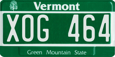 VT license plate XOG464