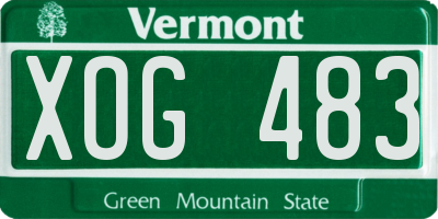 VT license plate XOG483