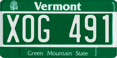VT license plate XOG491