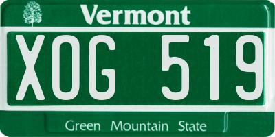 VT license plate XOG519